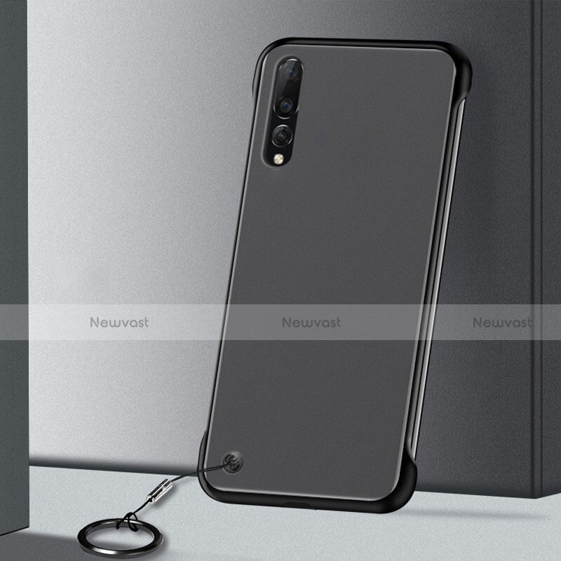 Transparent Crystal Hard Rigid Case Back Cover S01 for Samsung Galaxy A70S Black