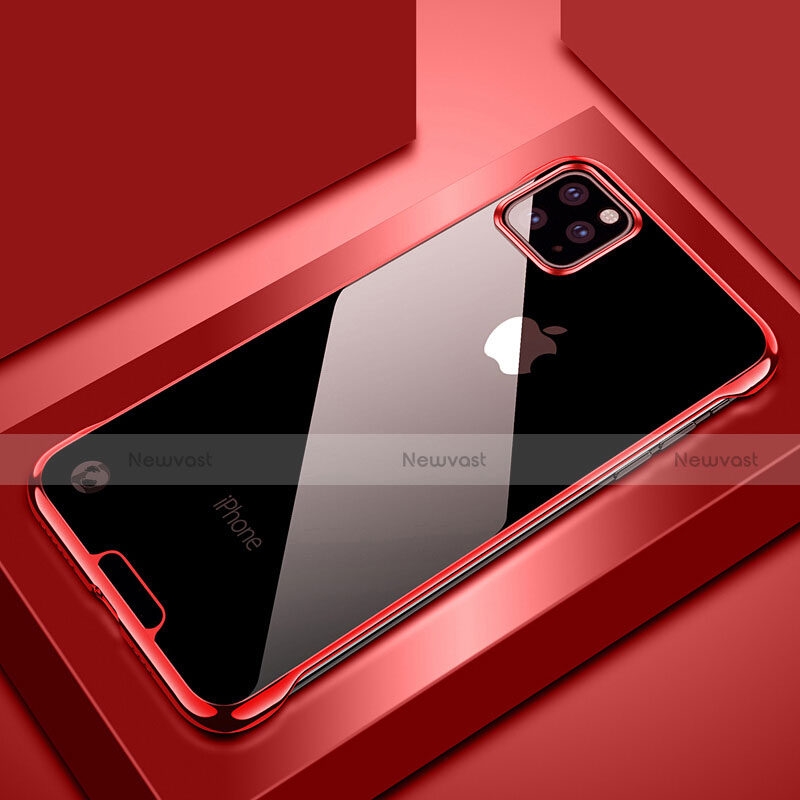 Transparent Crystal Hard Rigid Case Back Cover S02 for Apple iPhone 11 Pro Red
