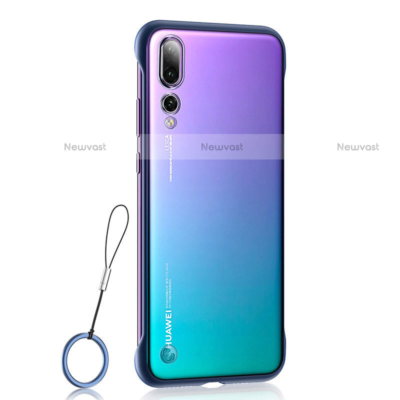 Transparent Crystal Hard Rigid Case Back Cover S02 for Huawei P20 Pro Blue