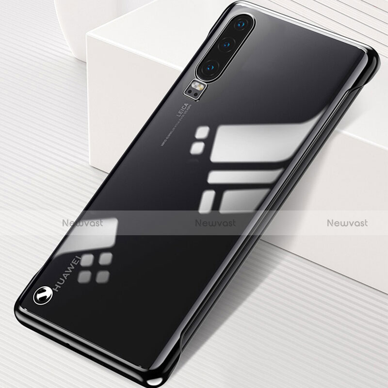 Transparent Crystal Hard Rigid Case Back Cover S02 for Huawei P30 Black