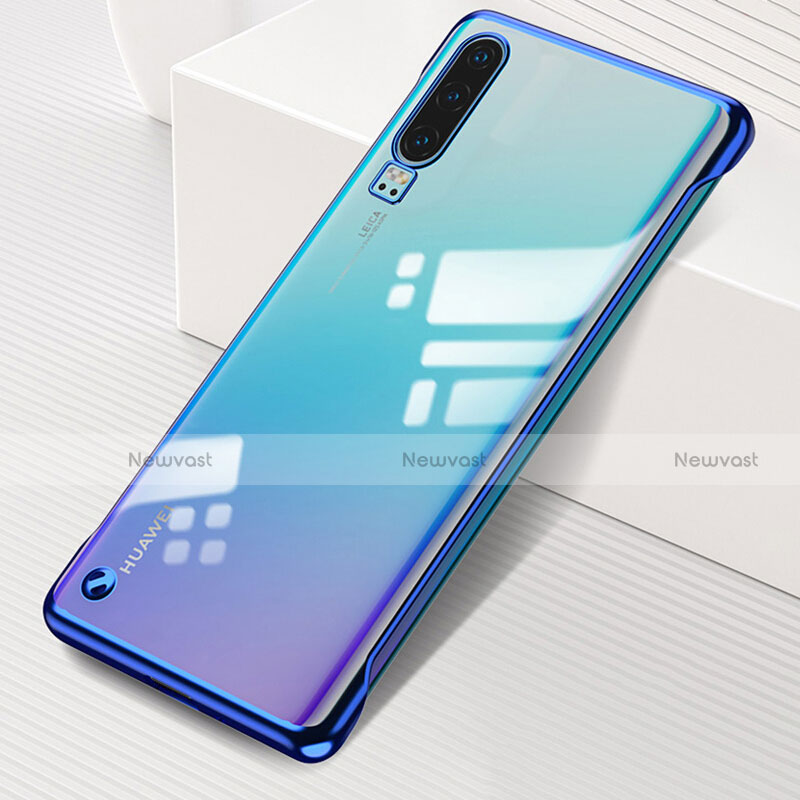 Transparent Crystal Hard Rigid Case Back Cover S02 for Huawei P30 Blue