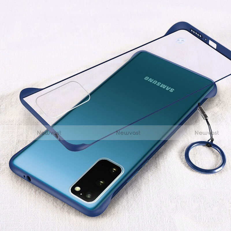 Transparent Crystal Hard Rigid Case Back Cover S02 for Samsung Galaxy S20 5G Blue