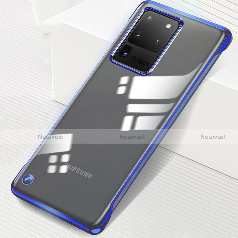 Transparent Crystal Hard Rigid Case Back Cover S02 for Samsung Galaxy S20 Ultra 5G Blue