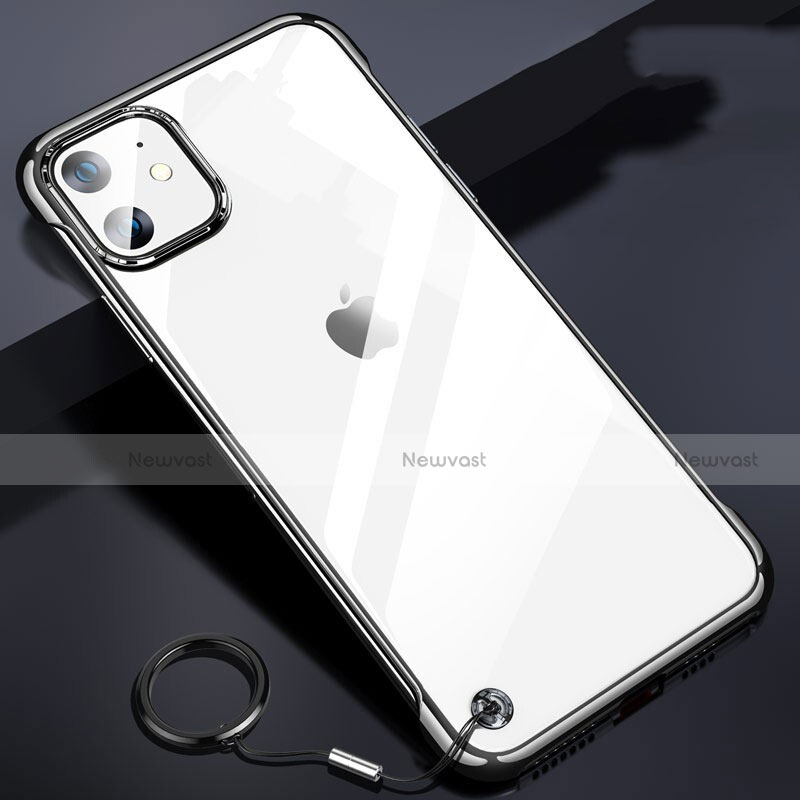 Transparent Crystal Hard Rigid Case Back Cover S03 for Apple iPhone 11 Black