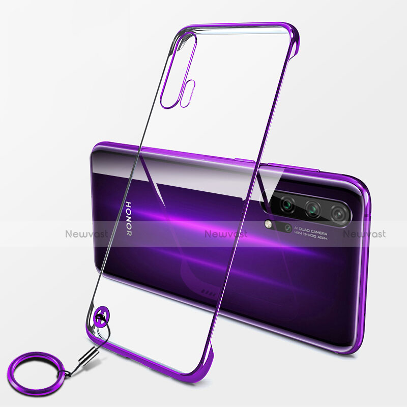 Transparent Crystal Hard Rigid Case Back Cover S04 for Huawei Honor 20 Pro Purple
