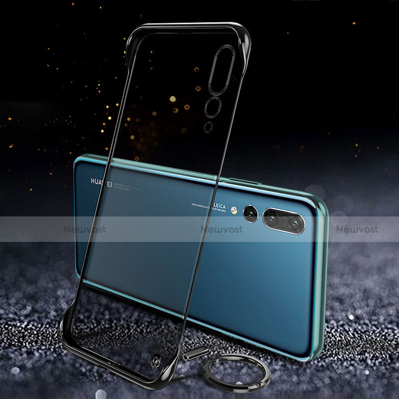 Transparent Crystal Hard Rigid Case Back Cover S04 for Huawei P20 Pro Black