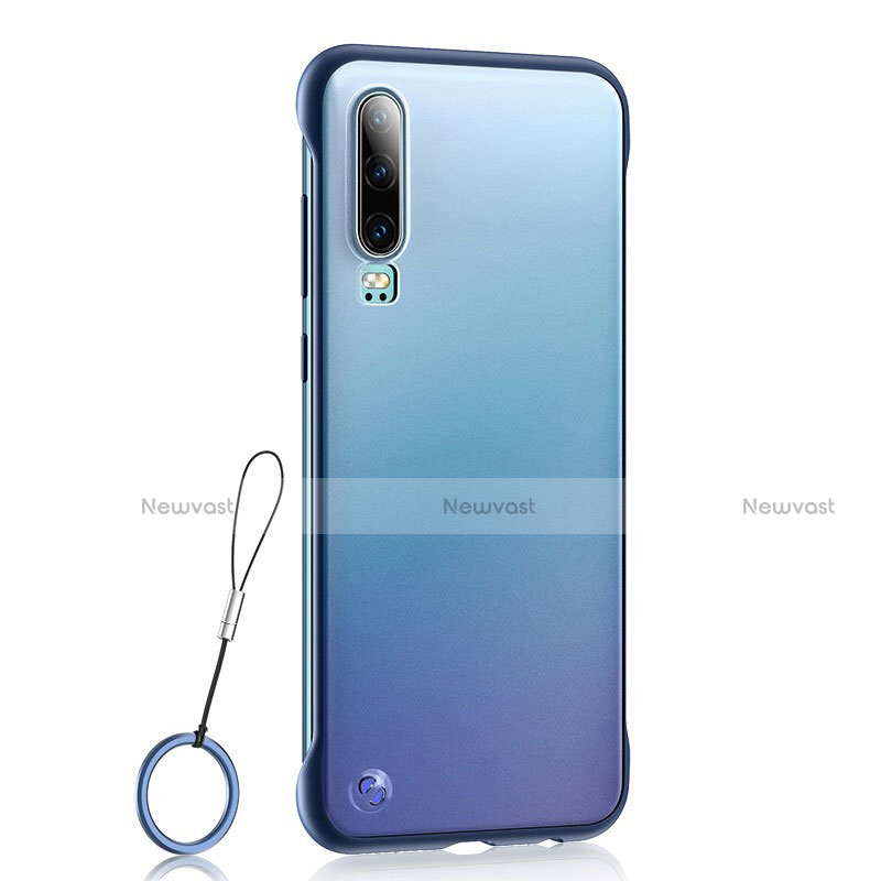 Transparent Crystal Hard Rigid Case Back Cover S04 for Huawei P30 Blue
