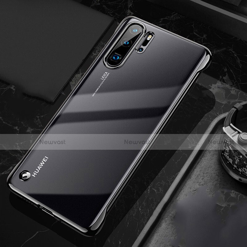 Transparent Crystal Hard Rigid Case Back Cover S04 for Huawei P30 Pro Black