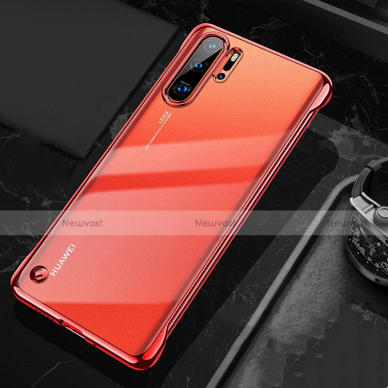 Transparent Crystal Hard Rigid Case Back Cover S04 for Huawei P30 Pro Red