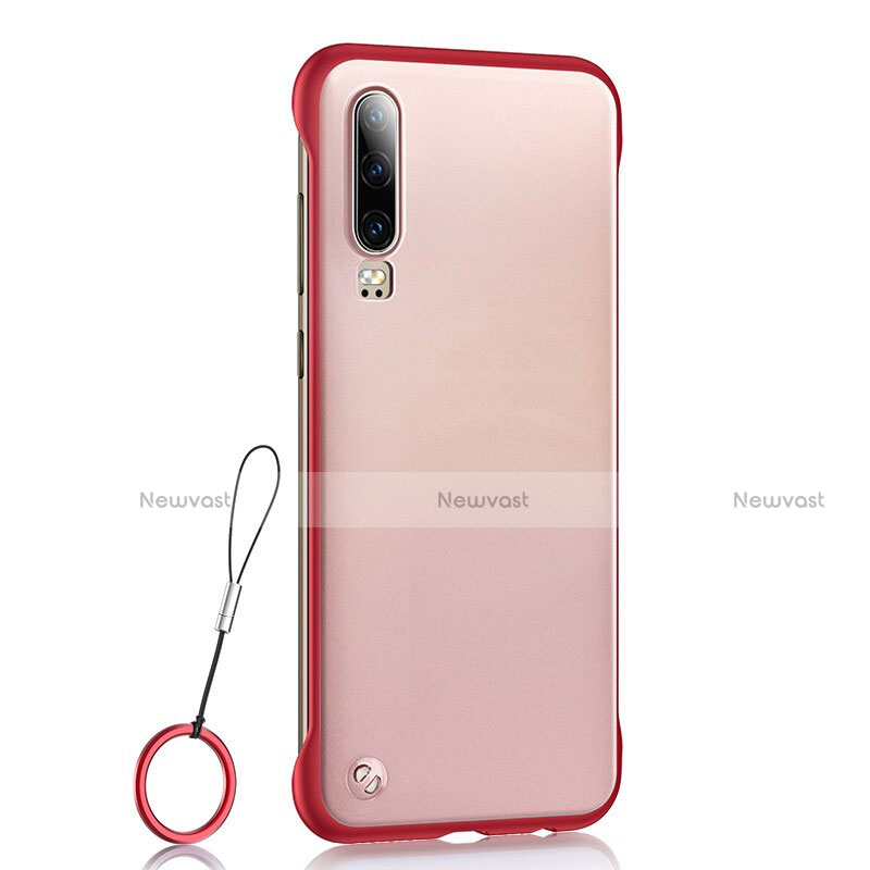 Transparent Crystal Hard Rigid Case Back Cover S04 for Huawei P30 Red