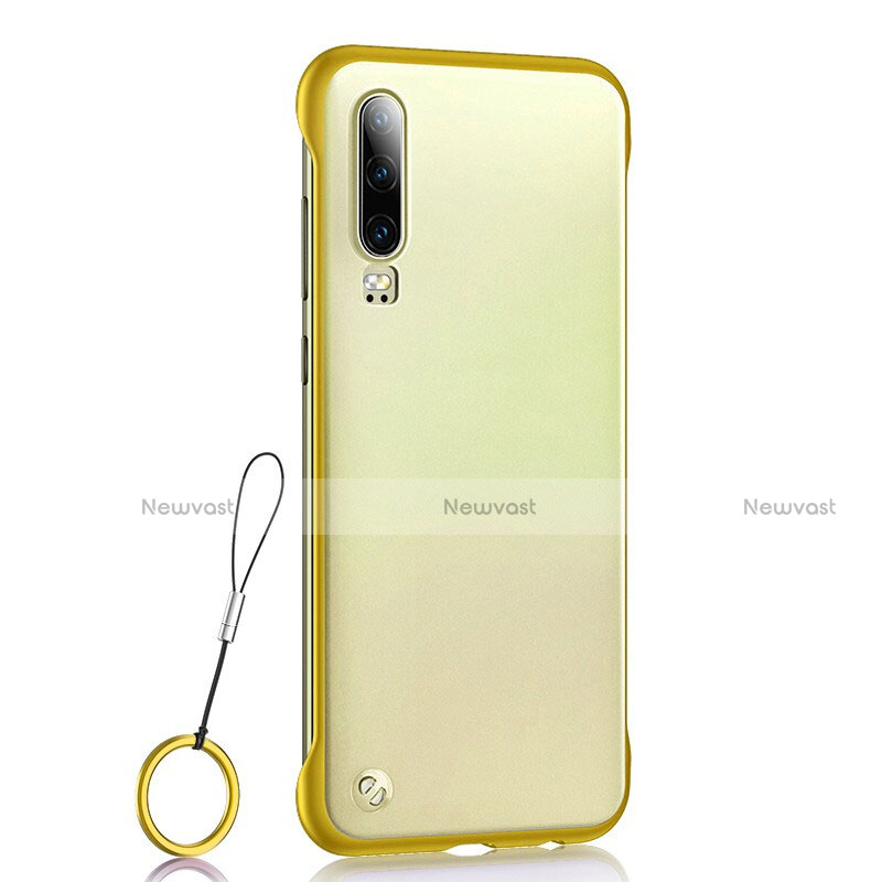Transparent Crystal Hard Rigid Case Back Cover S04 for Huawei P30 Yellow