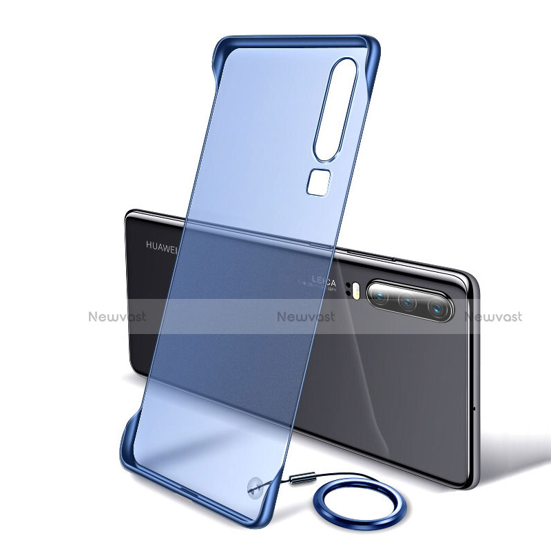 Transparent Crystal Hard Rigid Case Back Cover S05 for Huawei P30 Blue