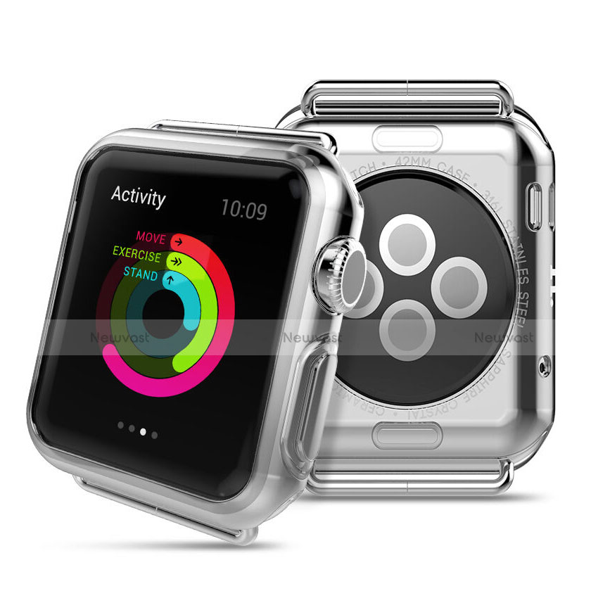 Transparent Crystal Hard Rigid Case Cover for Apple iWatch 42mm Clear