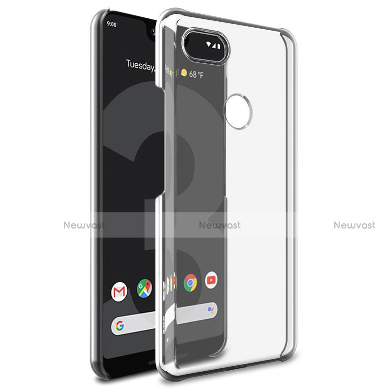 Transparent Crystal Hard Rigid Case Cover for Google Pixel 3 Black