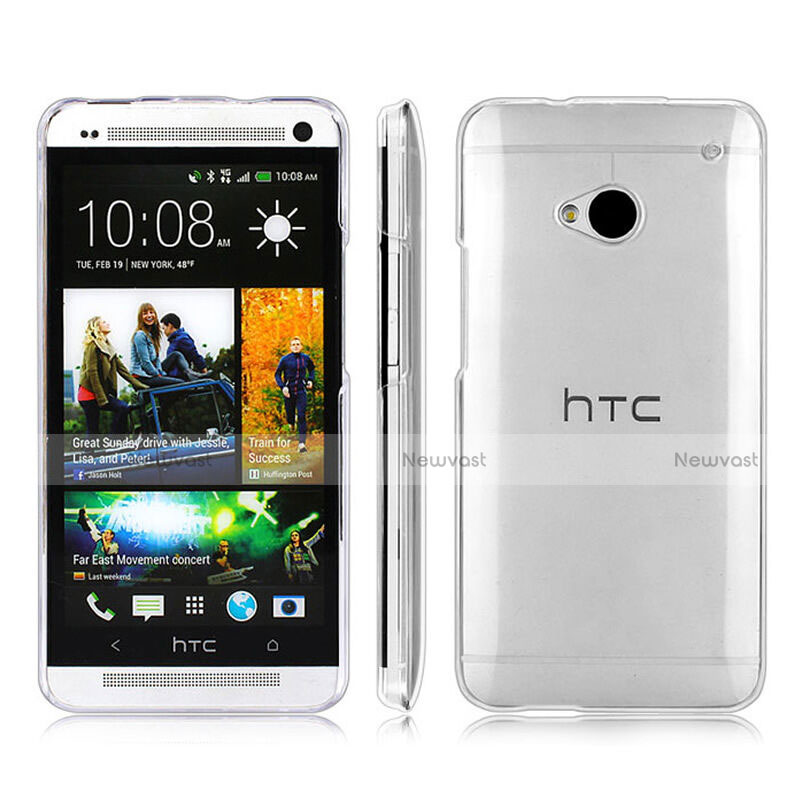 Transparent Crystal Hard Rigid Case Cover for HTC One M7 Clear