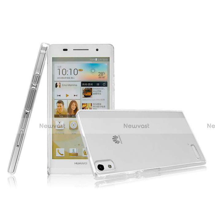 Transparent Crystal Hard Rigid Case Cover for Huawei Ascend P6 Clear