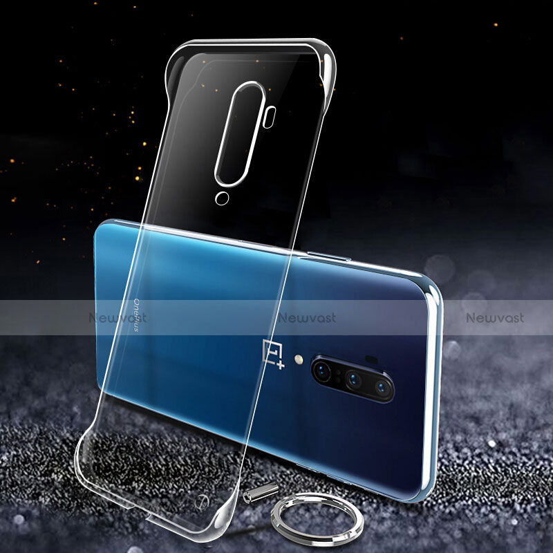 Transparent Crystal Hard Rigid Case Cover for OnePlus 7T Pro Black