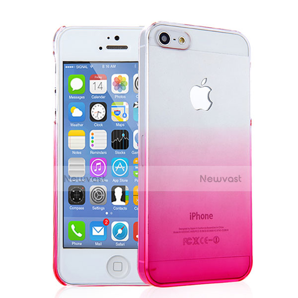 Transparent Gradient Hard Rigid Case for Apple iPhone 5 Pink