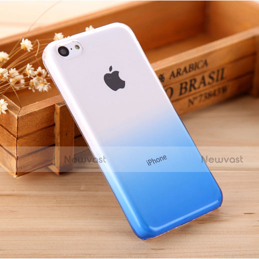 Transparent Gradient Hard Rigid Case for Apple iPhone 5C Blue