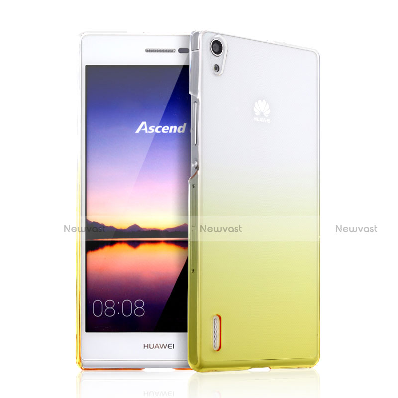 Transparent Gradient Hard Rigid Case for Huawei P7 Dual SIM Yellow