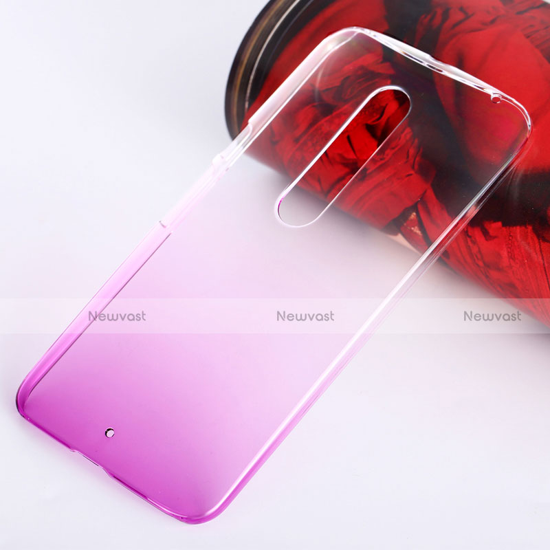 Transparent Gradient Hard Rigid Case for Motorola Moto X Style Pink