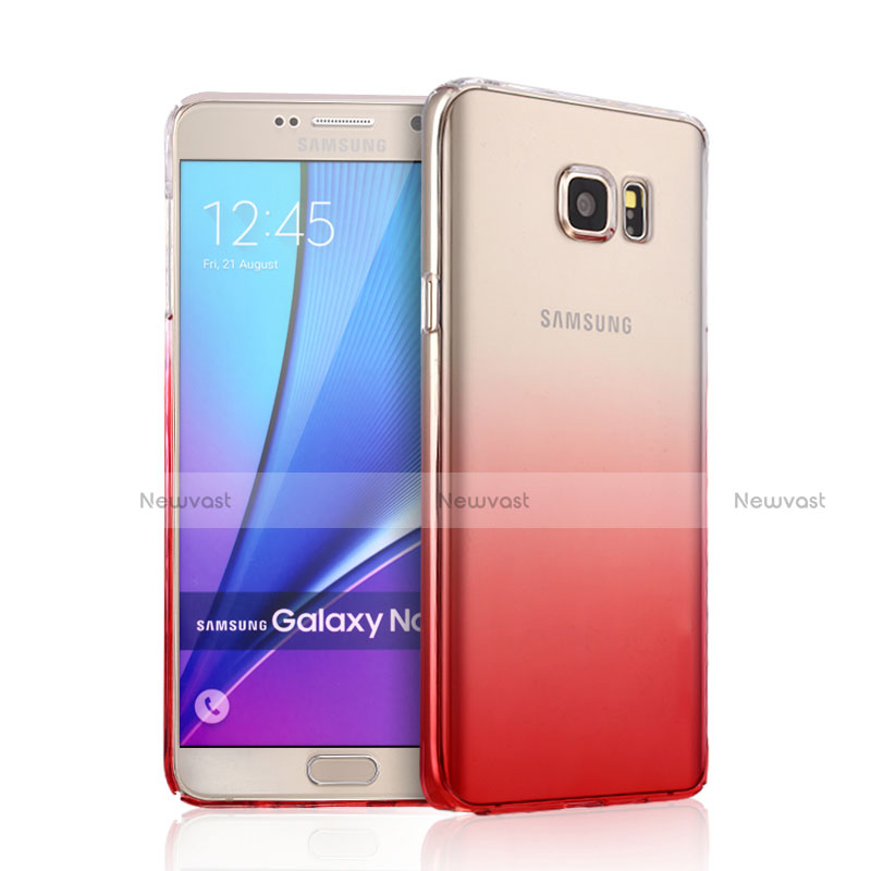 Transparent Gradient Hard Rigid Case for Samsung Galaxy Note 5 N9200 N920 N920F Red