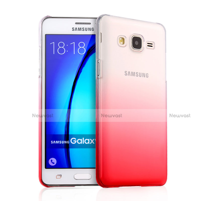 Transparent Gradient Hard Rigid Case for Samsung Galaxy On5 Pro Red