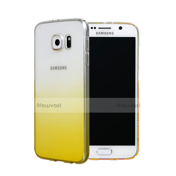 Transparent Gradient Hard Rigid Case for Samsung Galaxy S6 Duos SM-G920F G9200 Yellow