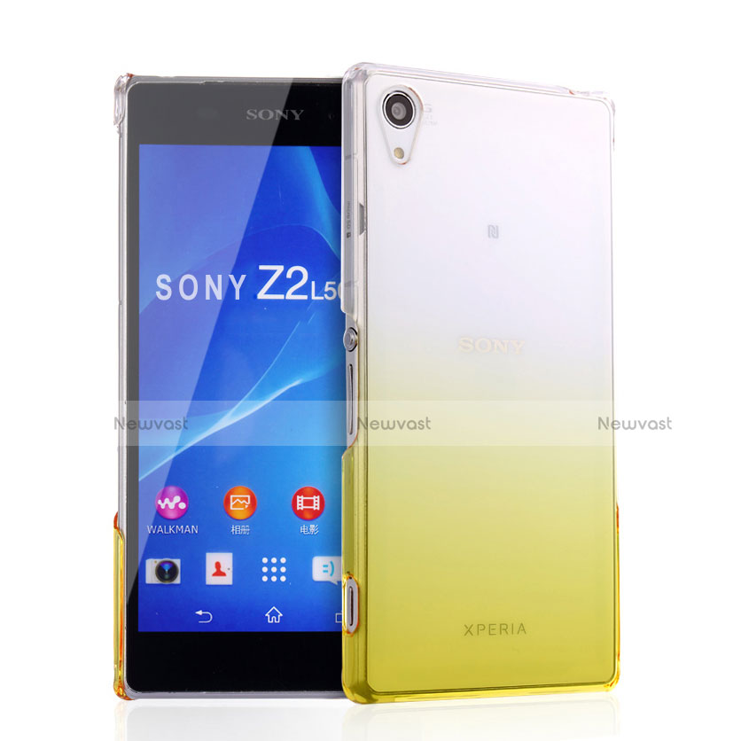 Transparent Gradient Hard Rigid Case for Sony Xperia Z2 Yellow