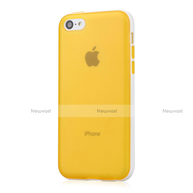 Transparent Silicone Matte Finish Frame Case for Apple iPhone 5C Yellow