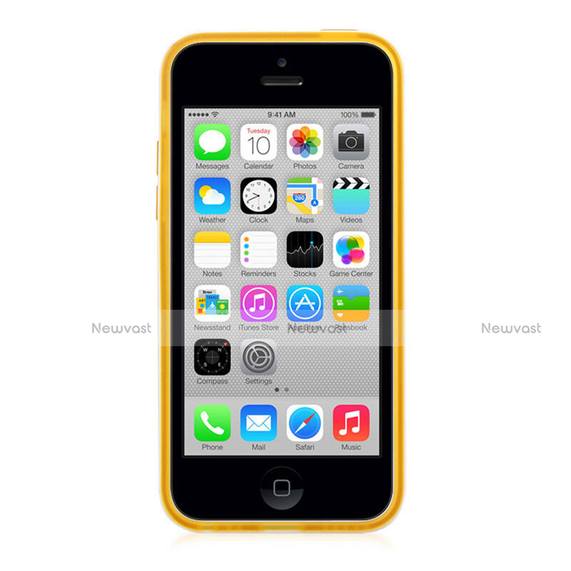 Transparent Silicone Matte Finish Frame Case for Apple iPhone 5C Yellow