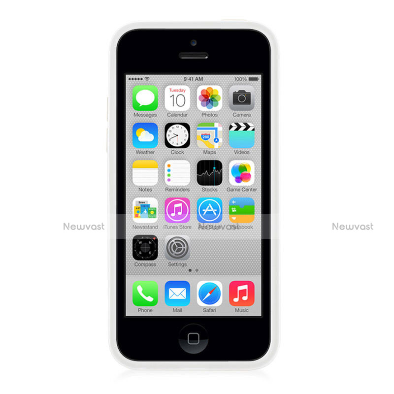 Transparent Silicone Matte Finish Frame Cover for Apple iPhone 5C White