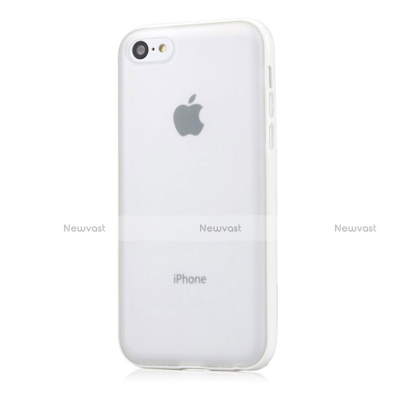 Transparent Silicone Matte Finish Frame Cover for Apple iPhone 5C White