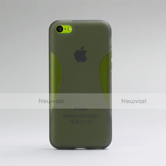 Transparent Silicone Matte Finish X-Line Cover for Apple iPhone 5C Gray