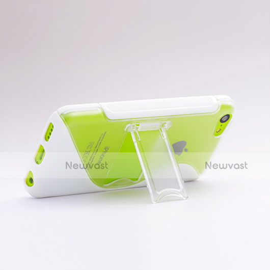 Transparent Silicone Stands S-Line Case for Apple iPhone 5C White