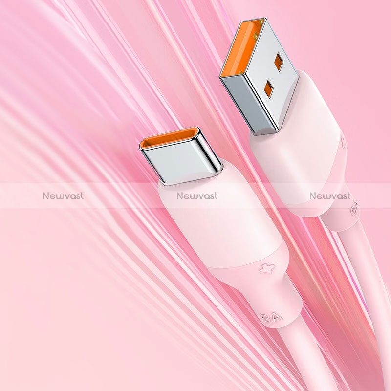 Type-C Charger USB-C Data Cable Charging Cord Android Universal 6A H04 for Apple iPad Pro 11 (2021) Pink