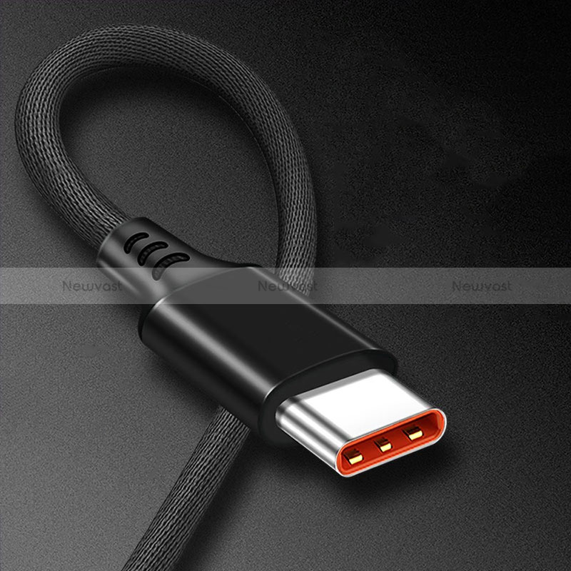 Type-C Charger USB-C Data Cable Charging Cord Android Universal 6A H06 Black