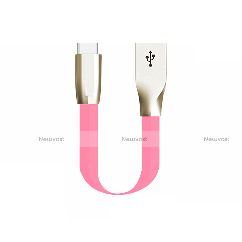 Type-C Charger USB Data Cable Charging Cord Android Universal 30cm S06 Pink