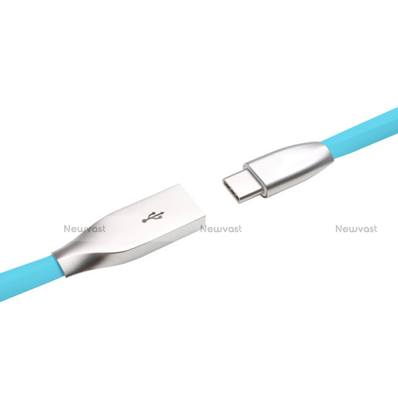 Type-C Charger USB Data Cable Charging Cord Android Universal T03 Sky Blue