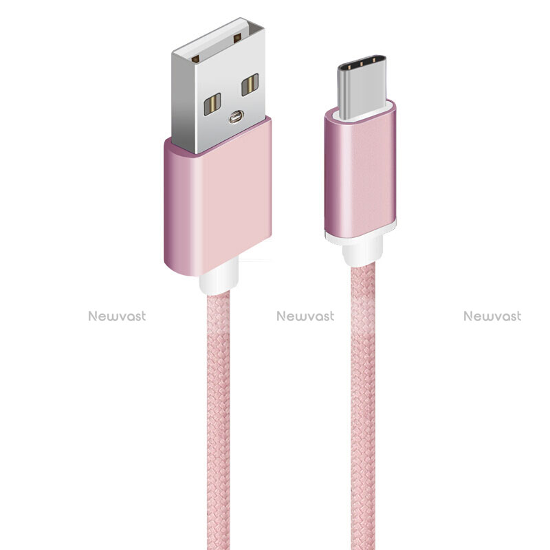 Type-C Charger USB Data Cable Charging Cord Android Universal T04 Pink