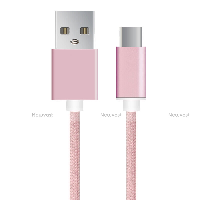 Type-C Charger USB Data Cable Charging Cord Android Universal T04 Pink