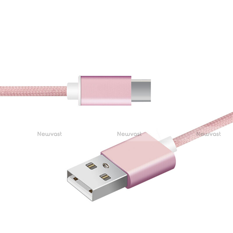 Type-C Charger USB Data Cable Charging Cord Android Universal T04 Pink