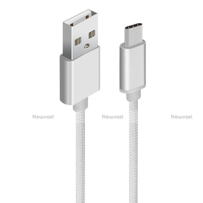 Type-C Charger USB Data Cable Charging Cord Android Universal T04 Silver