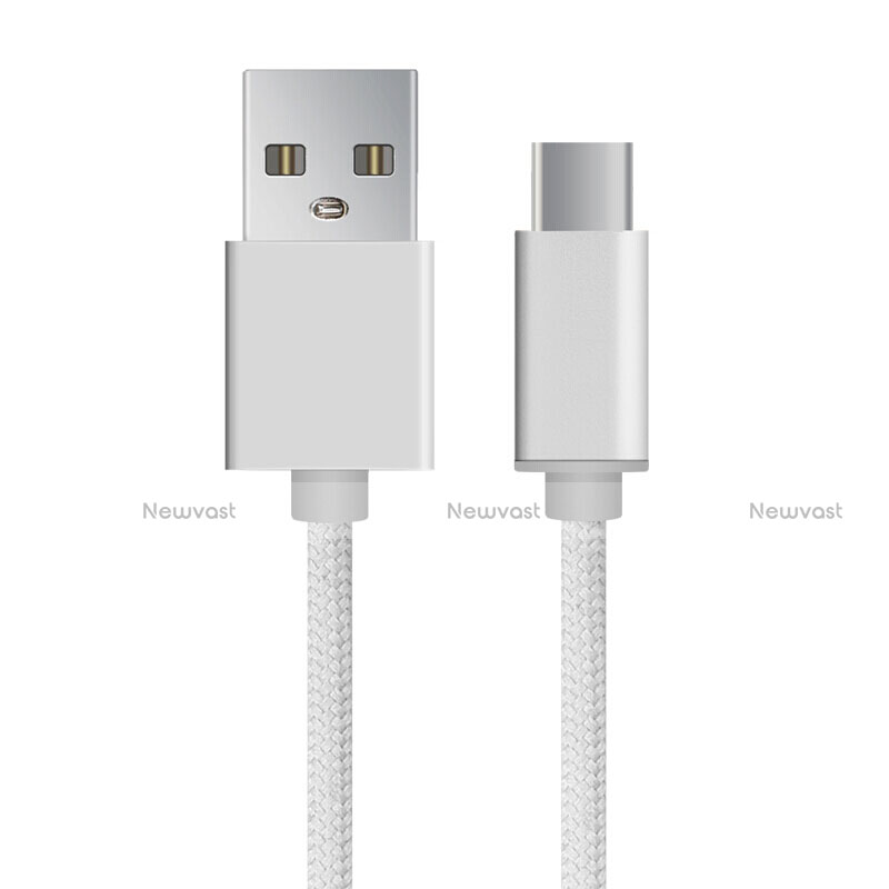 Type-C Charger USB Data Cable Charging Cord Android Universal T04 Silver