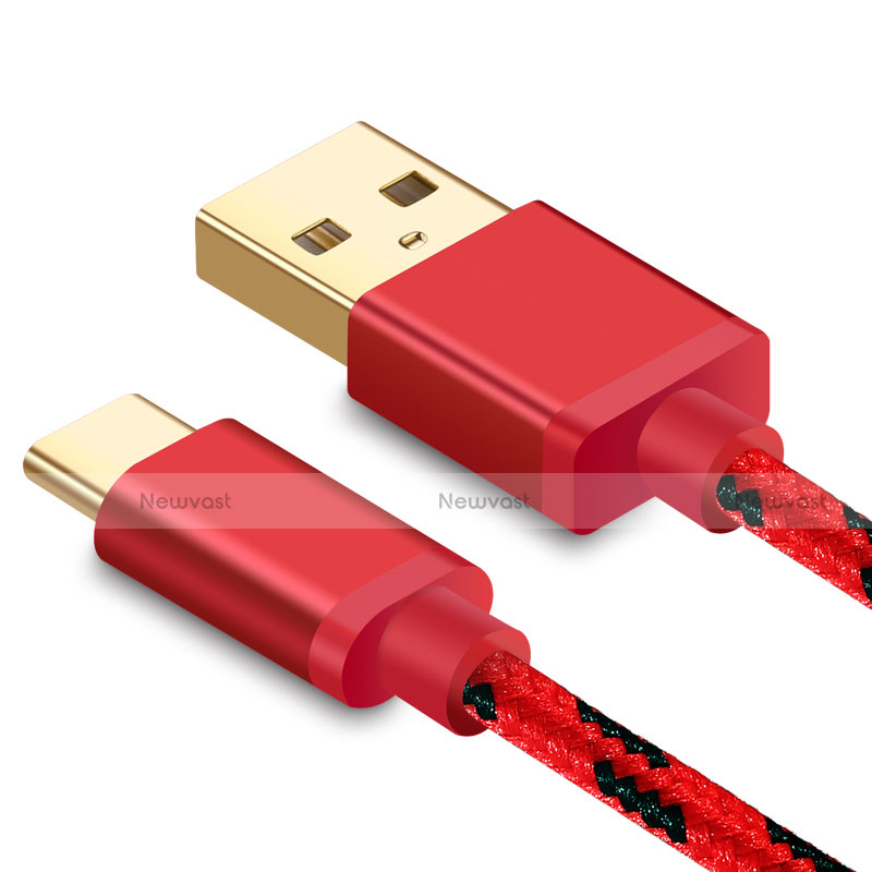 Type-C Charger USB Data Cable Charging Cord Android Universal T09 Red