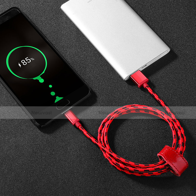 Type-C Charger USB Data Cable Charging Cord Android Universal T09 Red