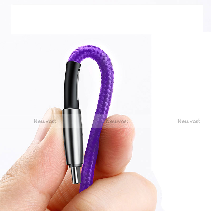 Type-C Charger USB Data Cable Charging Cord Android Universal T12 Purple