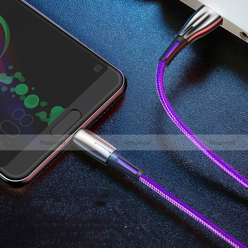Type-C Charger USB Data Cable Charging Cord Android Universal T12 Purple