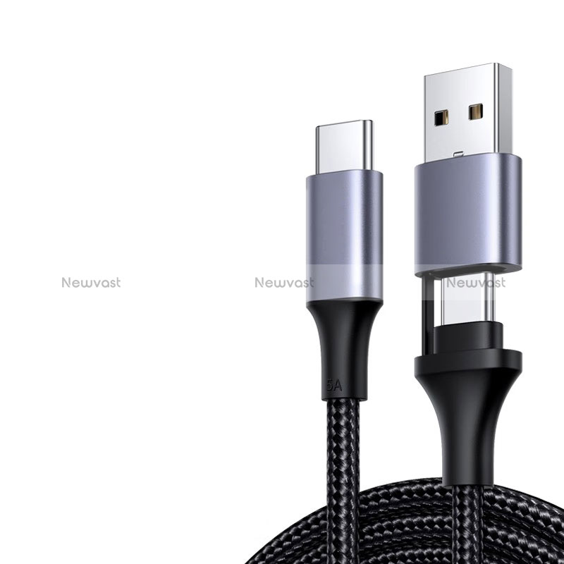 Type-C USB-C to Type-C USB-C Cable Adapter 100W H01 for Apple iPad Pro 11 (2021) Dark Gray