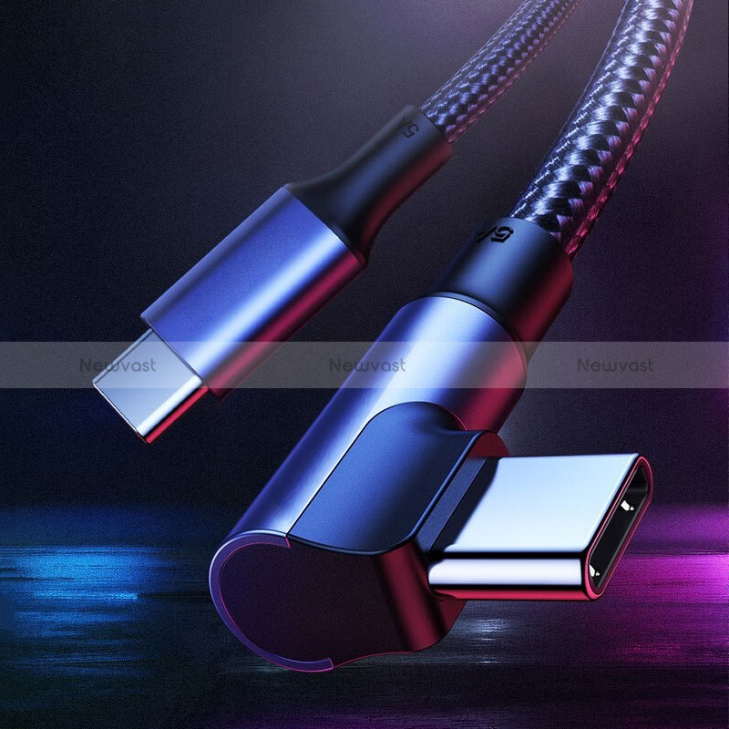 Type-C USB-C to Type-C USB-C Cable Adapter 100W H02 for Apple iPhone 15 Pro Max Black